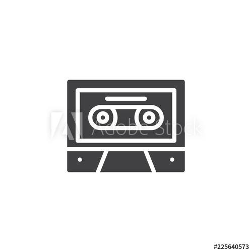 500x500 Audio Cassette Vector Icon Filled Flat Sign For Mobile Concept
