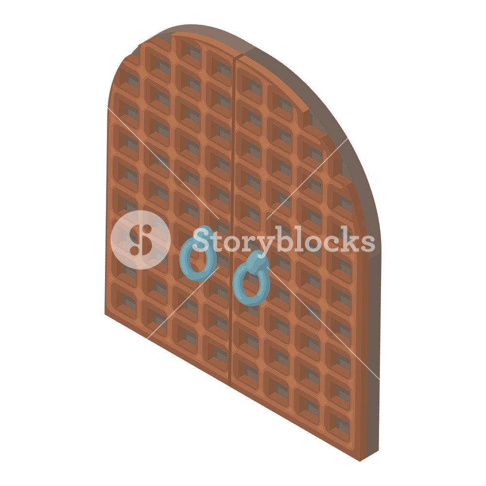 1000x1000 Door From Castle Icon In Cartoon Style Isolated On White