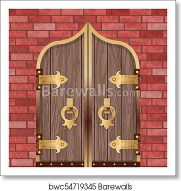 362x382 Vector Gold Castle Gate, Art Print Barewalls Posters Prints