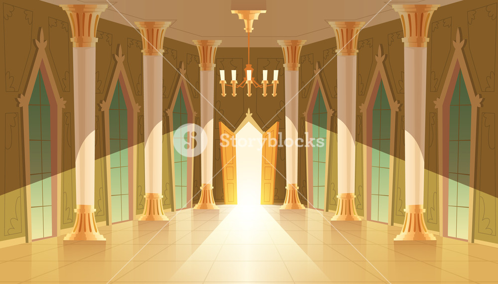 1000x571 Vector Castle Hall, Interior Of Ballroom For Dancing, Presentation