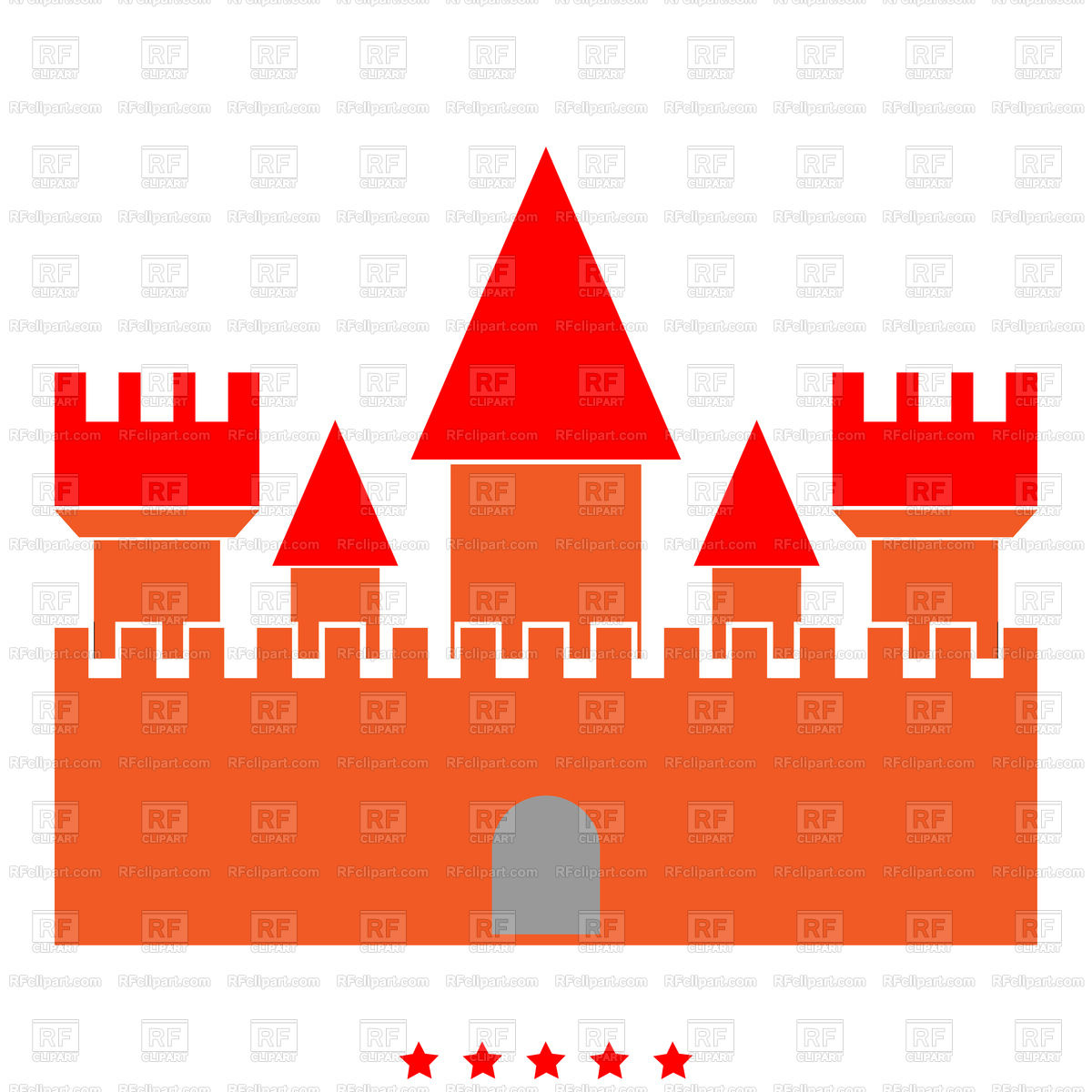 Castle Icon Illustration Red Color Simple Style Vector Image 1200x1200 Castle Icon Illustration Red Color Simple Style Vector Image