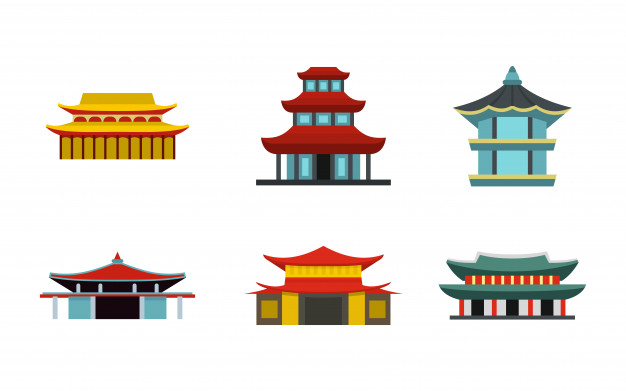 Asian Castle Icon Set Flat Set Of Asian Castle Vector Icons 626x391 Asian Castle Icon Set Flat Set Of Asian Castle Vector Icons