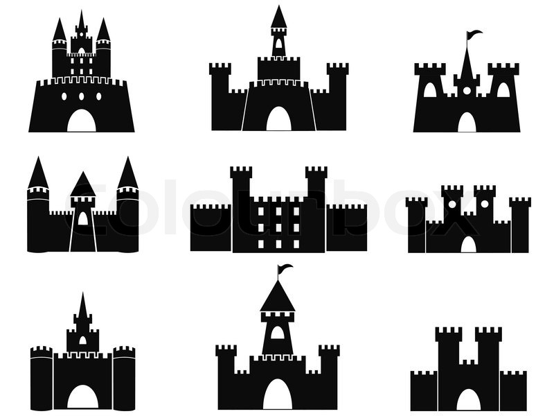 Isolated Black Castle Icons From White Stock Vector Colourbox 800x600 Isolated Black Castle Icons From White Stock Vector Colourbox