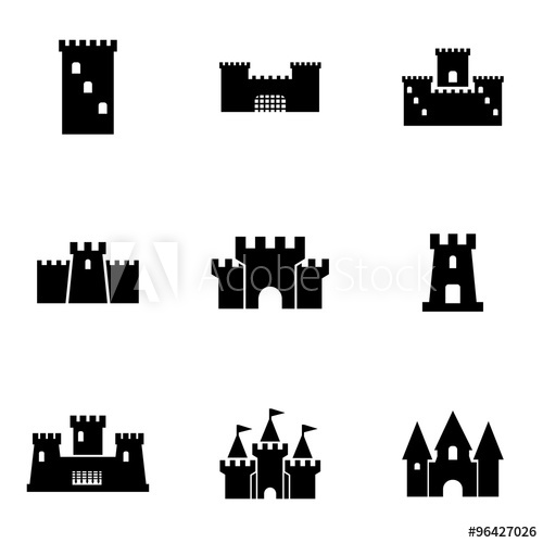Vector Black Castle Icon Set Castle Icon Object, Castle Icon 500x500 Vector Black Castle Icon Set Castle Icon Object, Castle Icon