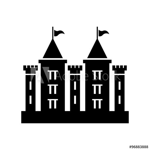 Castle With Flags On The Steeple Tower Icon Vector Illustration 500x500 Castle With Flags On The Steeple Tower Icon Vector Illustration