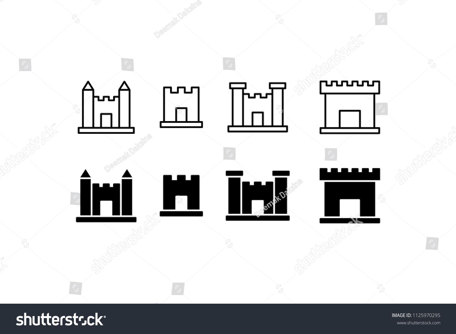 Castle Icon Set Castle, Medieval, Tower, Landscape, Nature 1500x1101 Castle Icon Set Castle, Medieval, Tower, Landscape, Nature