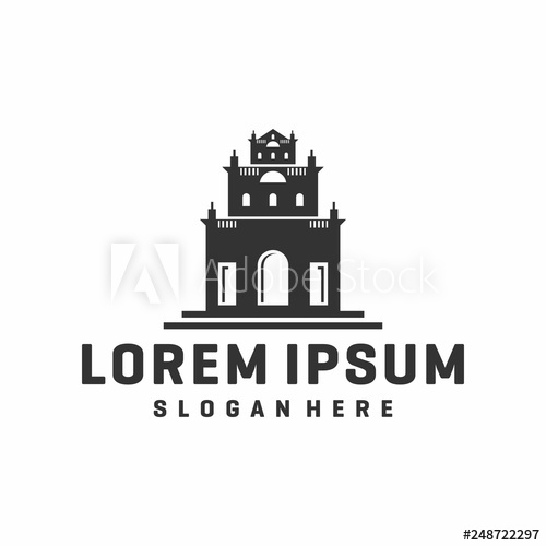 500x500 Minimalist Castle Logo Vector