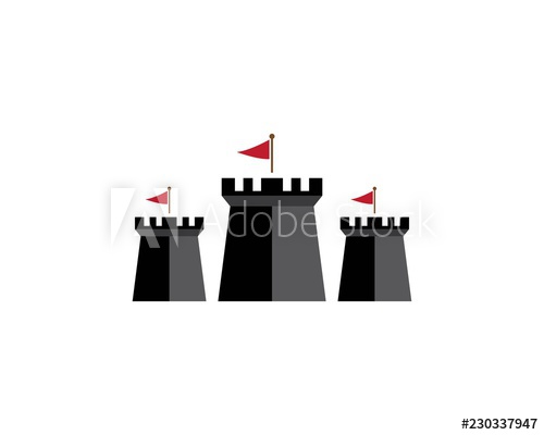 500x400 Castle Logo Vector Icon Illustration Design