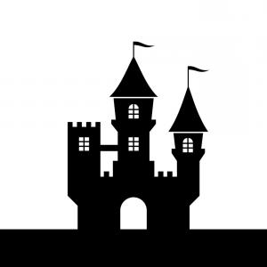 300x300 Castle Silhouette Icon On White Background Vector Wallkeeper