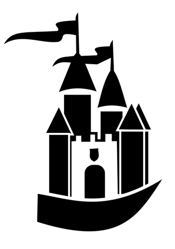 353x500 Castle Silhouette Vector Image