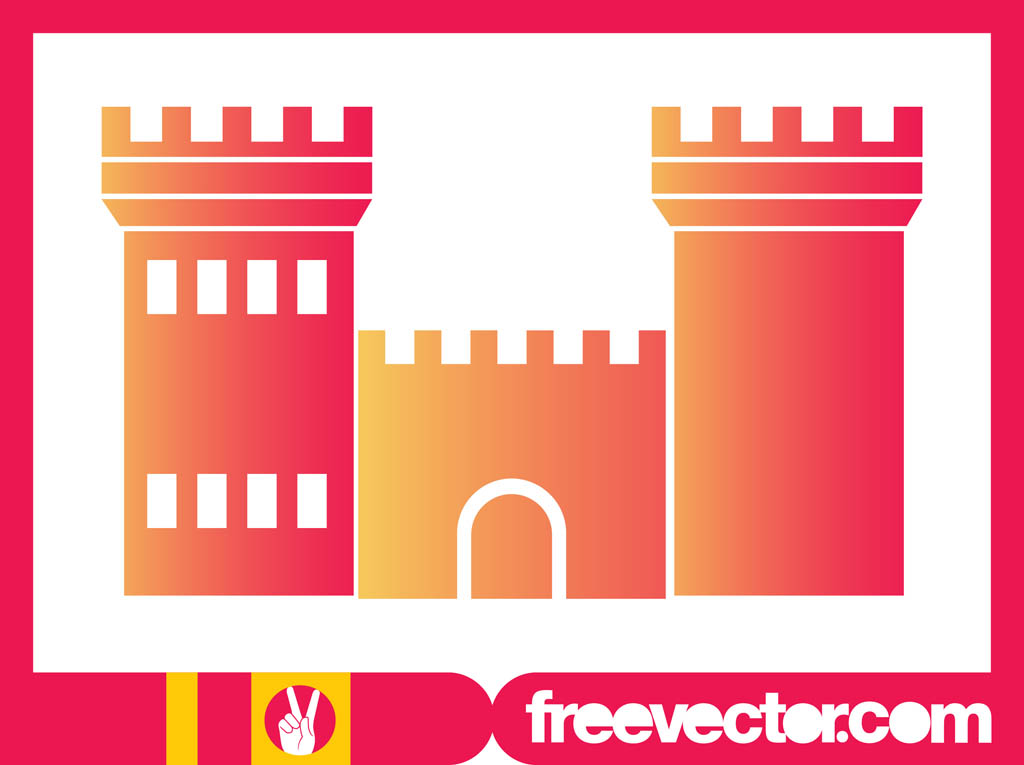 1024x765 Colorful Castle Silhouette Vector Art Graphics