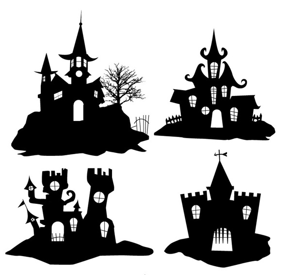 600x568 Halloween Castle Silhouette Vector Graphics My Free