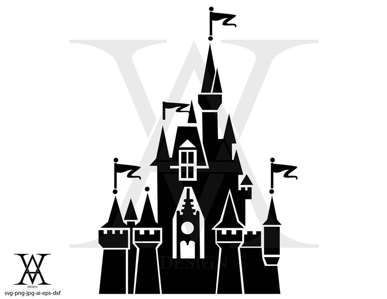 794x613 Disney Castle Silhouette Vector Instant Download Etsy