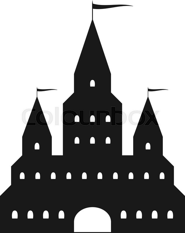 635x800 Beautiful Black Castle Silhouette With Stock Vector Colourbox