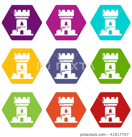 Castle Tower Icons Set Vector 450x468 Castle Tower Icons Set Vector