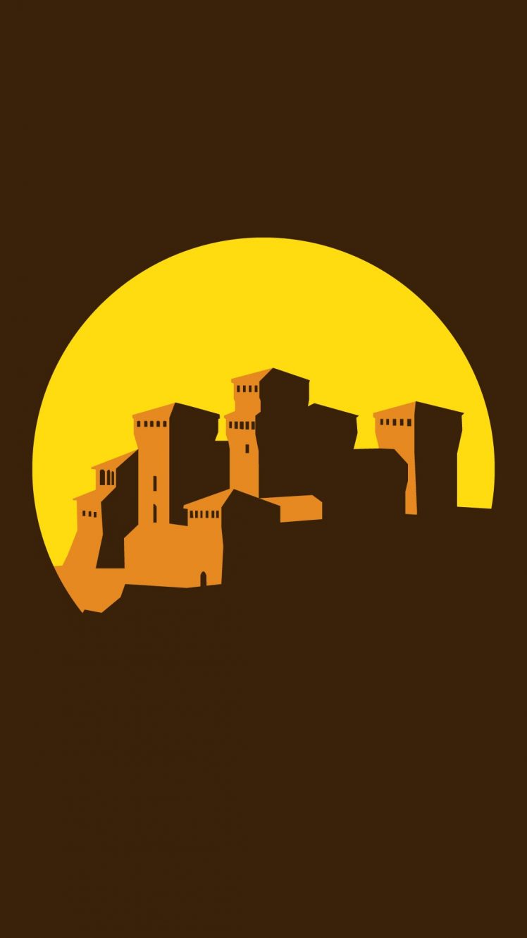 Italy, Castle, Tower, Landscape, Minimalism, Vector, Cartoon 748x1330 Italy, Castle, Tower, Landscape, Minimalism, Vector, Cartoon