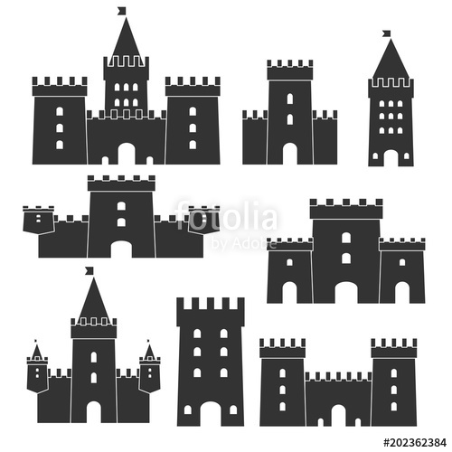 Medieval Castle Icon Vector Set Castle Tower Silhouette In A Flat 500x500 Medieval Castle Icon Vector Set Castle Tower Silhouette In A Flat