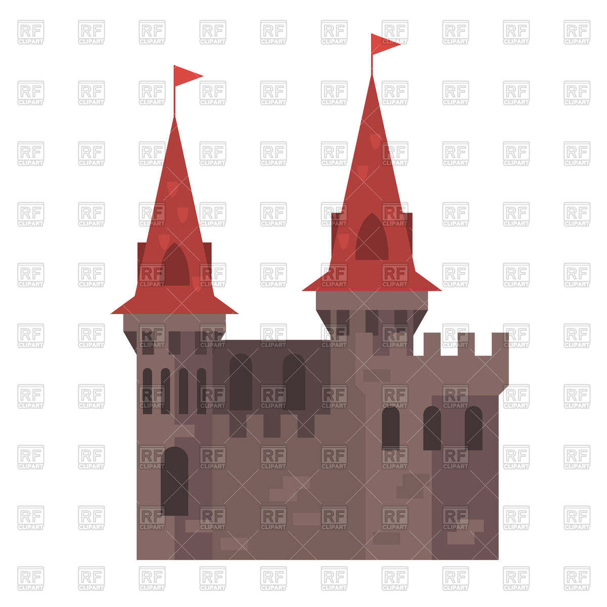Medieval Castle With Towers Vector Image Of Architecture 1200x1200 Medieval Castle With Towers Vector Image Of Architecture