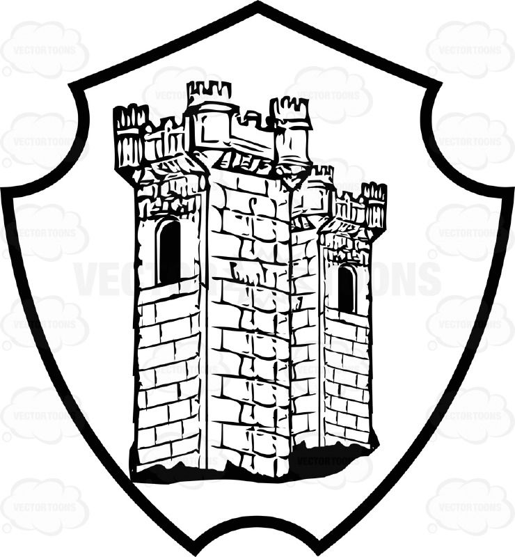 Vector Cartoon Black And White Castle Tower Coat Of Arms Inside 740x800 Vector Cartoon Black And White Castle Tower Coat Of Arms Inside