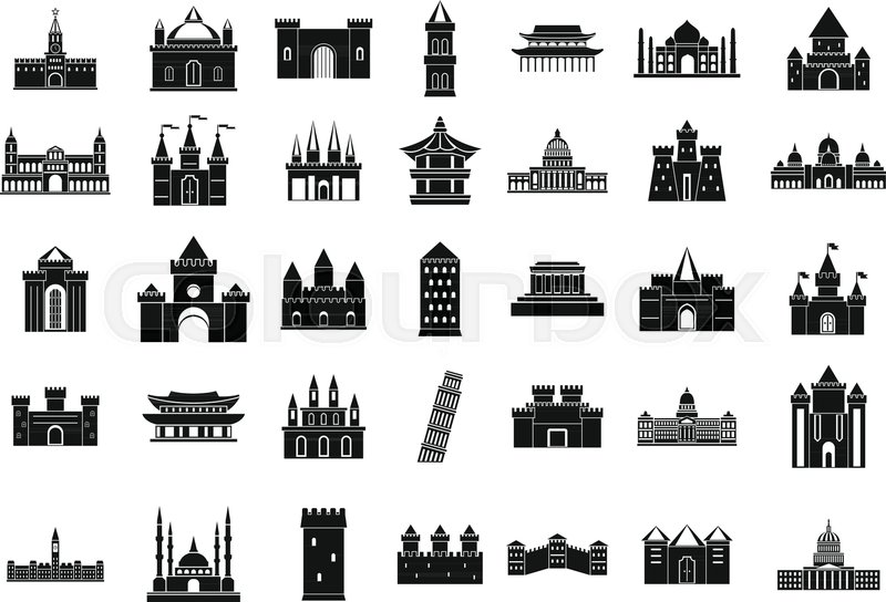 800x544 Castle Icon Set Simple Set Of Castle Stock Vector Colourbox