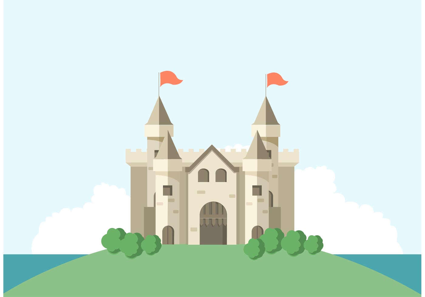 Medieval Castle Free Vector Art 1400x980 Medieval Castle Free Vector Art