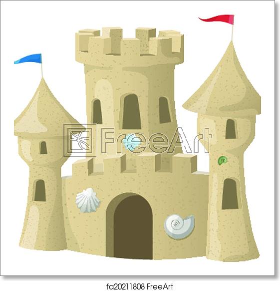 561x581 Free Art Print Of Sand Castle Vector Illustration Sand Castle