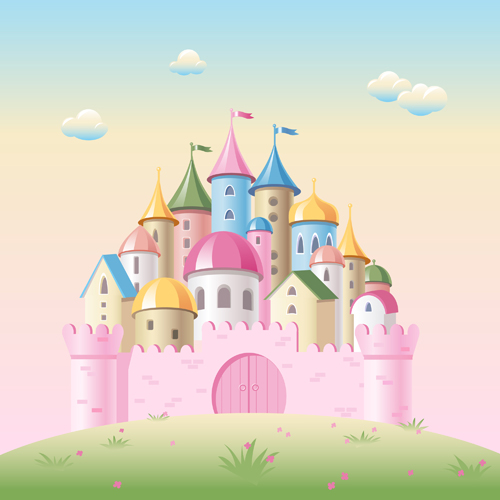 500x500 Colored Kids Castles Vector Free Download