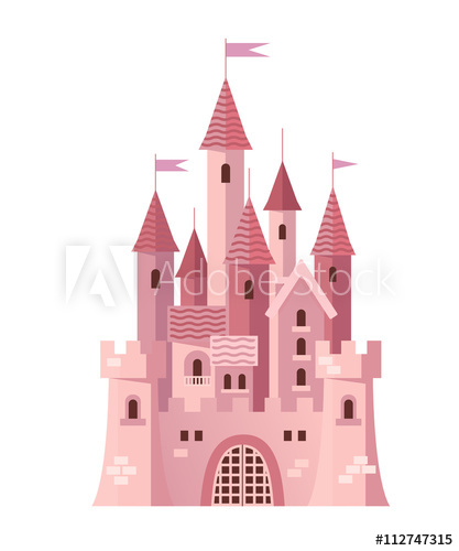 417x500 Illustration Of A Cute Pink Castle Vector