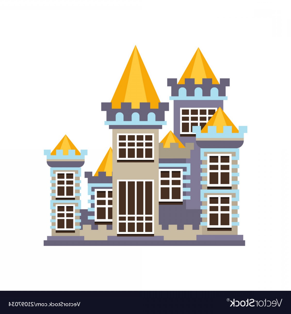 1200x1296 Medieval Kingdom Stone Castle Vector Handandbeak
