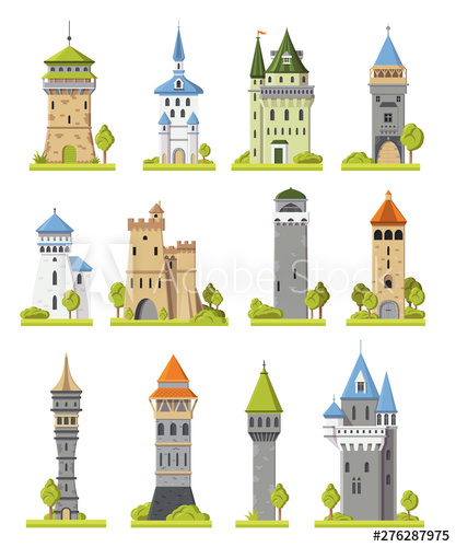 417x500 Cartoon Castle Vector Fairytale Medieval Tower Of Fantasy Palace