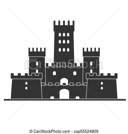 450x470 Medieval Castle Icon Vector Castle Tower Silhouette In A Flat