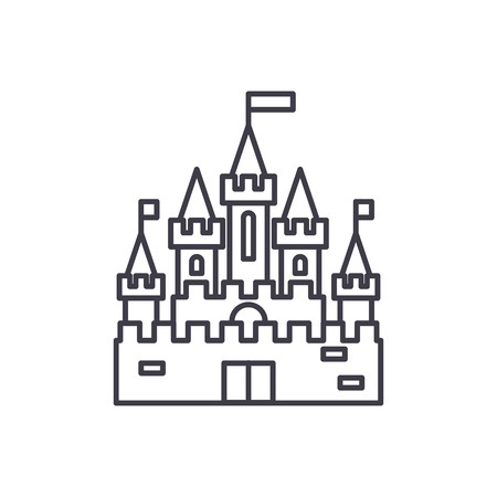 450x450 Princess Castle Line Icon Concept Princess Castle Vector Linear