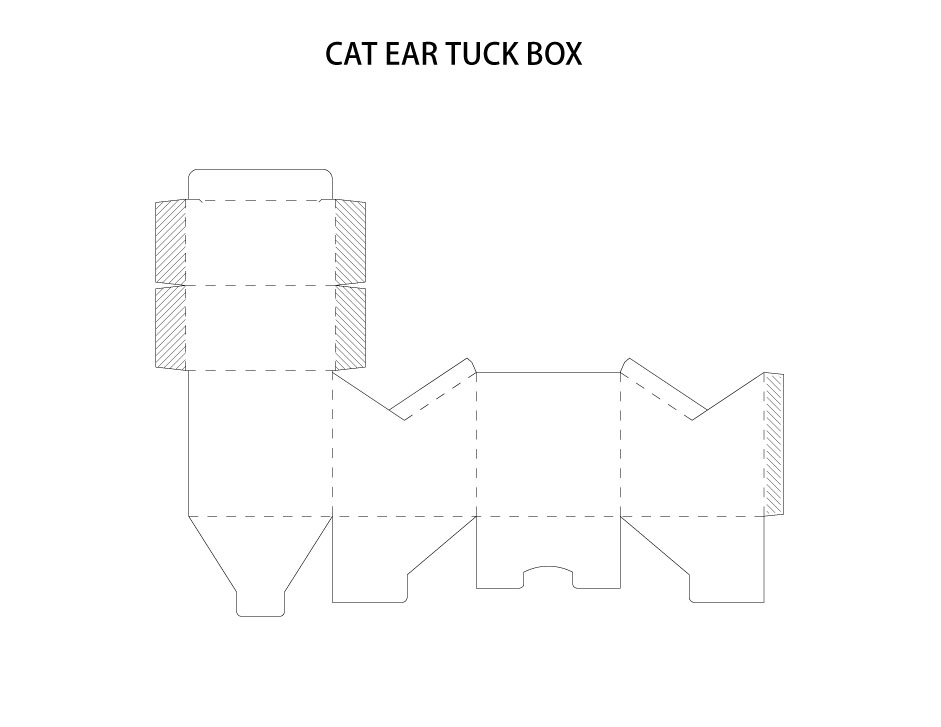 Packaging Dielines Cat Ear Tuck Box Vector 941x727 Packaging Dielines Cat Ear Tuck Box Vector