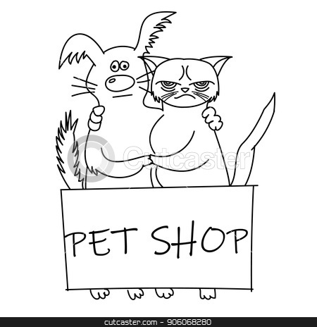 450x464 Cute Cat And Dog Best Friends Vector Illustration Stock Vector