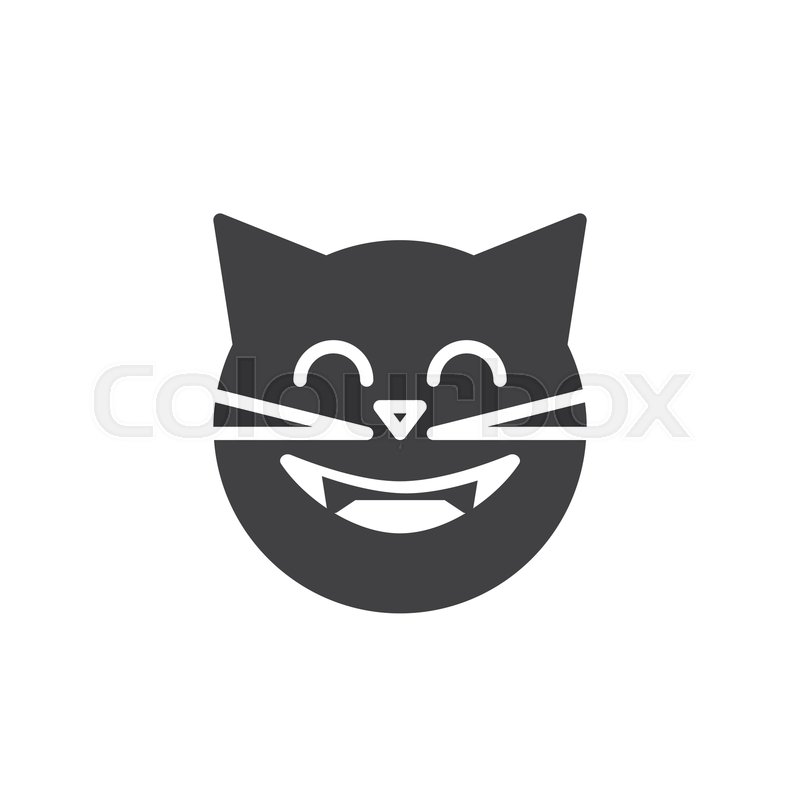 800x800 Laughing Cat Face Emoticon Vector Stock Vector Colourbox