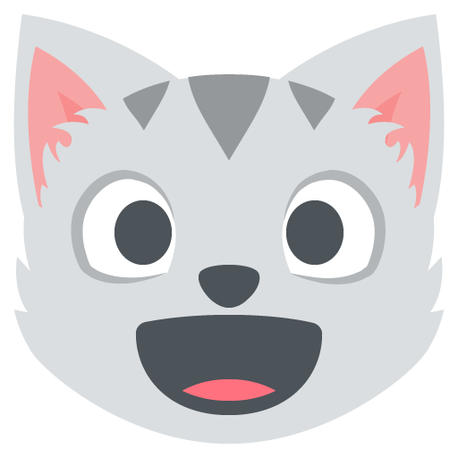 512x512 Smiling Cat Face With Open Mouth Emoji Vector Icon Free Download