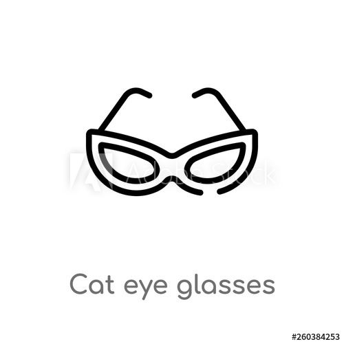 Outline Cat Eye Glasses Vector Icon Isolated Black Simple Line 500x500 Outline Cat Eye Glasses Vector Icon Isolated Black Simple Line