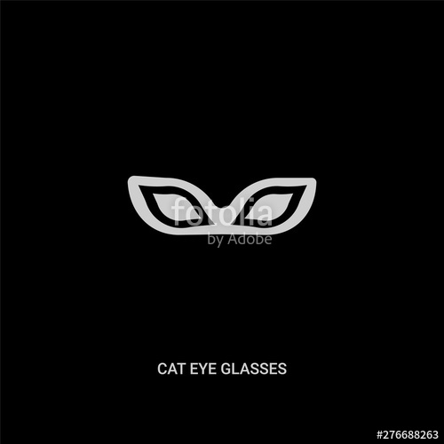 White Cat Eye Glasses Vector Icon On Black Background Modern Flat 500x500 White Cat Eye Glasses Vector Icon On Black Background Modern Flat