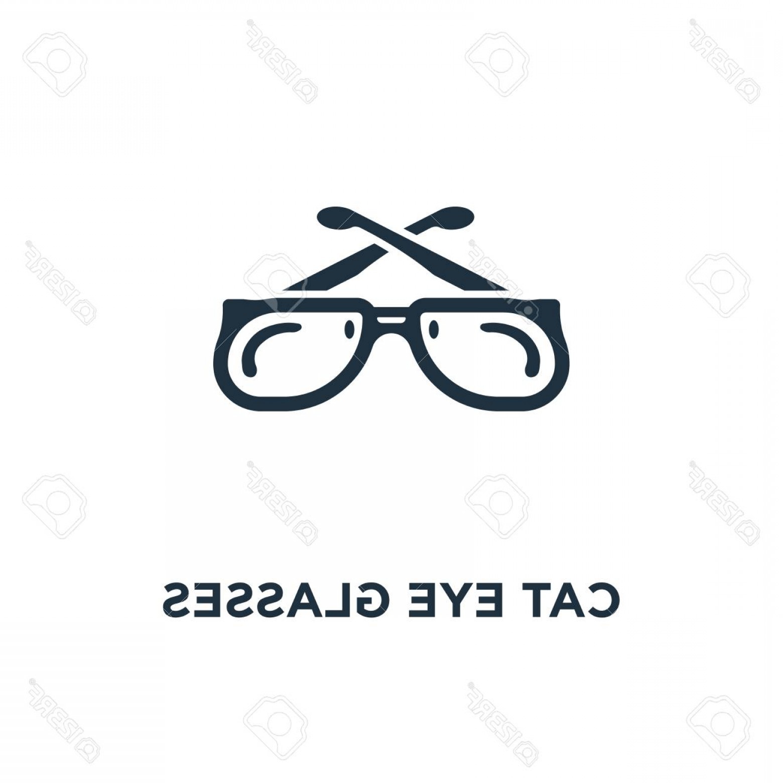 Photostock Vector Cat Eye Glasses Icon Black Filled Vector 1560x1560 Photostock Vector Cat Eye Glasses Icon Black Filled Vector
