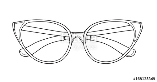 Cat Eye Sunglasses Hand Drawn Line Art Vector Illustration Stock 500x263 Cat Eye Sunglasses Hand Drawn Line Art Vector Illustration Stock