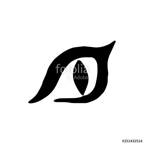 500x500 Vector Hand Drawn Witch And Magic Cat Eye Illustration On White