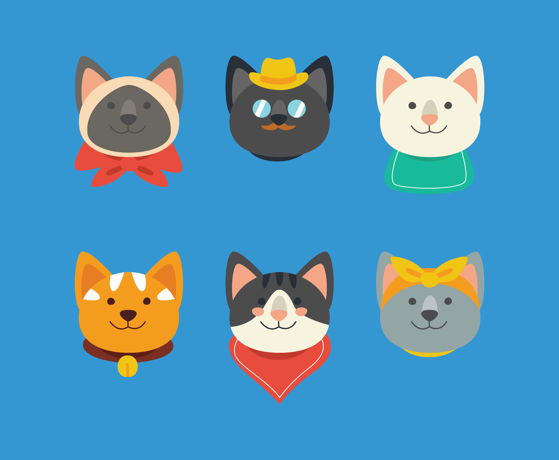 1136x936 Cat Face Vector Art Graphics