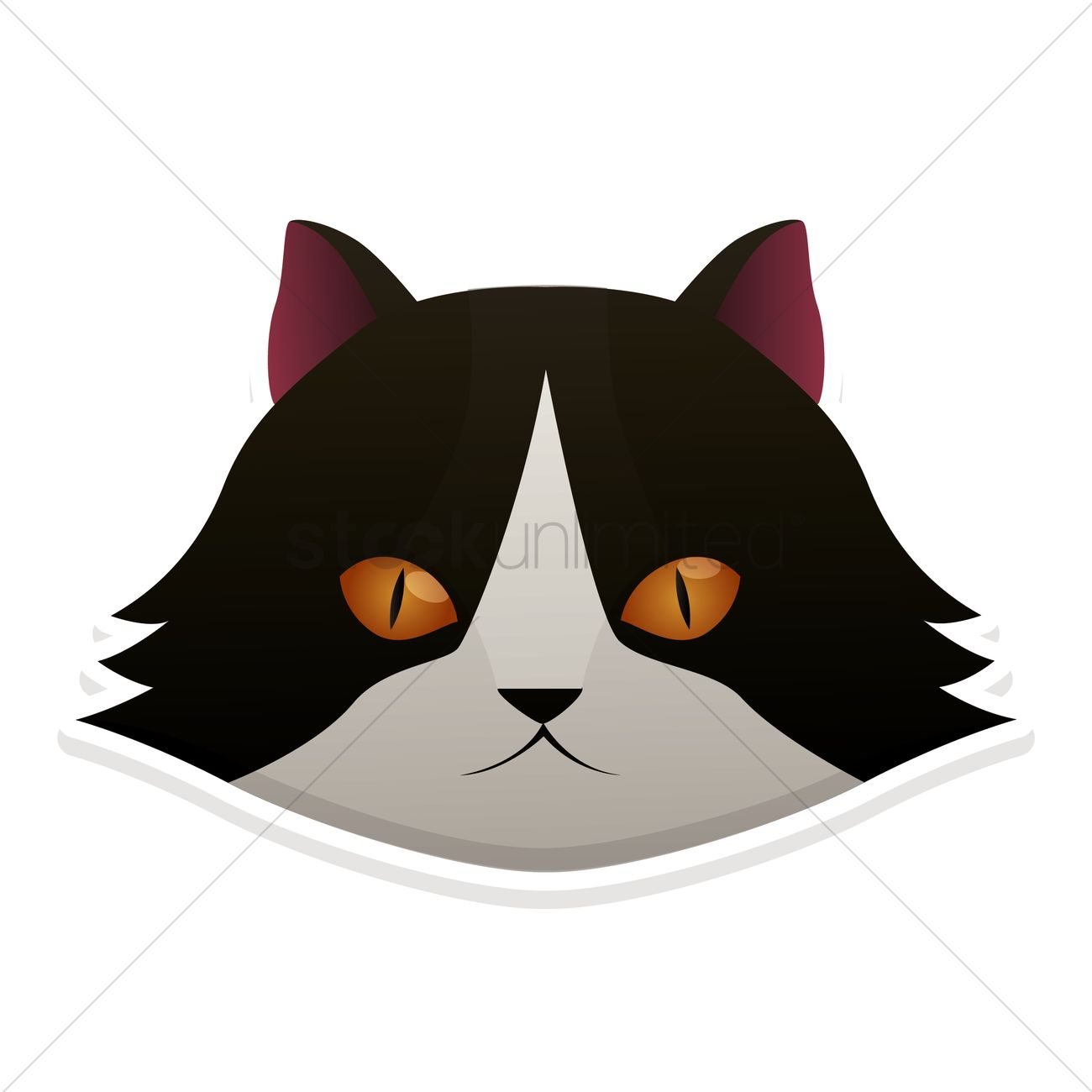1300x1300 Cat Face Vector Image