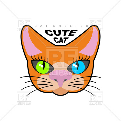 400x400 Cute Cat Face Vector Image Of Plants And Animals Maryvalery