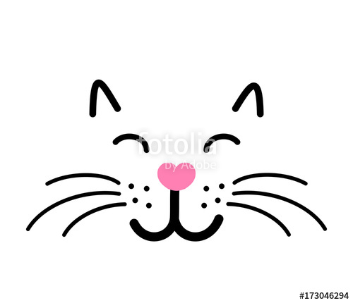 500x430 Cute Cat Face Vector Illustration Stock Image And Royalty Free