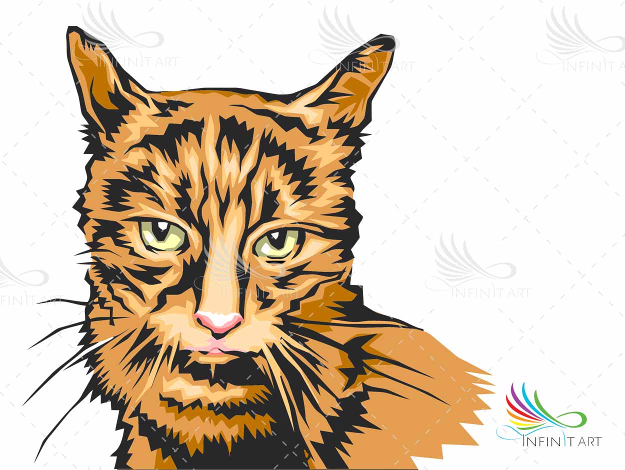 1250x940 Infinitart Cat Face Vector Design