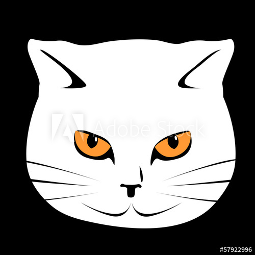 500x500 Cat's Face, Vector Illustration