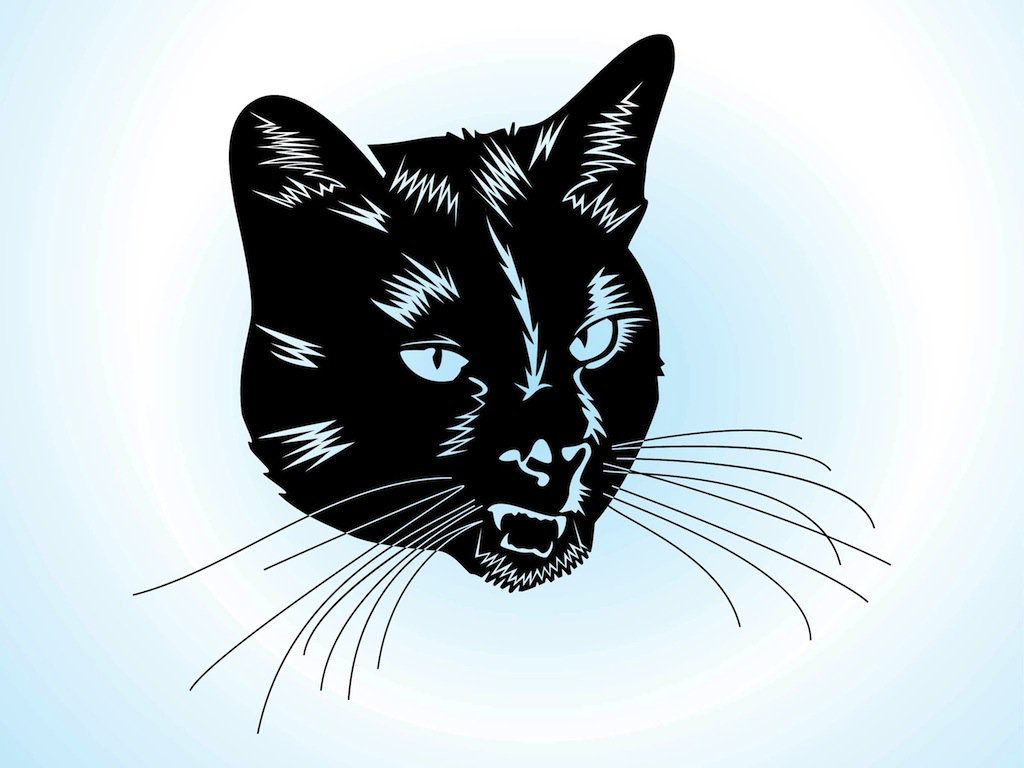 1024x768 Cat Head Vector Art Graphics