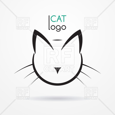 400x400 Stylized Silhouette Of Cat's Head Vector Image Of Plants