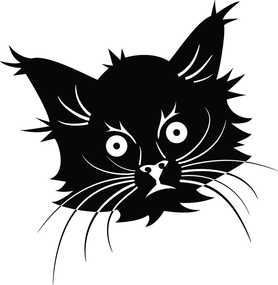 913x936 Black Cat Head Vector Freevectors